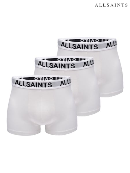 AllSaints White Cotton Boxers 3 Pack (F02190) | €56