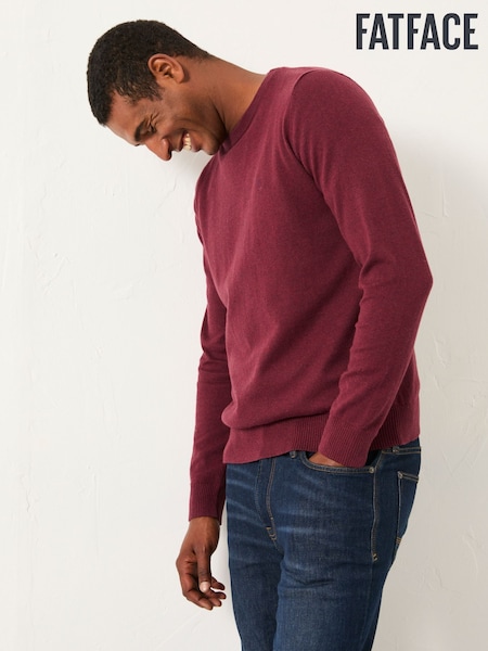 Clarete - FatFace Crew Neck Knitted Jumper (F02219) | R$ 445