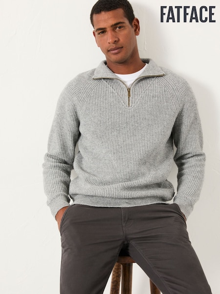 Cinza - FatFace Half Neck Knitted Jumper (F02233) | R$ 585