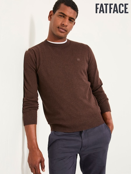 Chocolate marrom - FatFace Crew Neck Knitted Jumper (F02248) | R$ 445