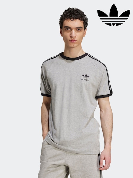 adidas Grey Light Adicolor Classics 3-Stripes 100% Cotton T-Shirt (F02407) | R$ 275