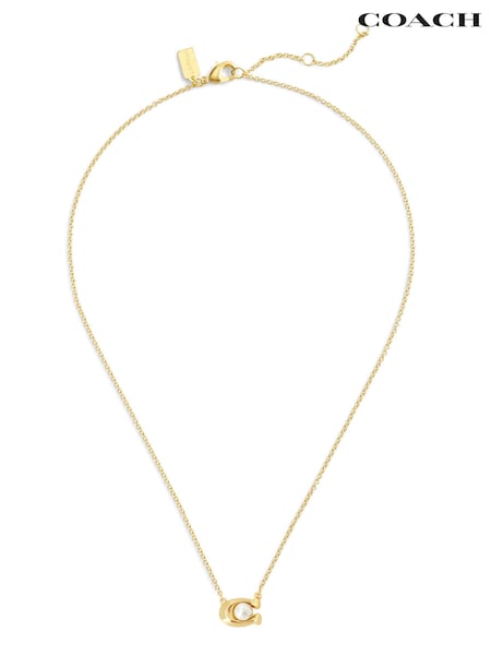 Coach Tone Pearl Signature Pendant Necklace (F02496) | €118