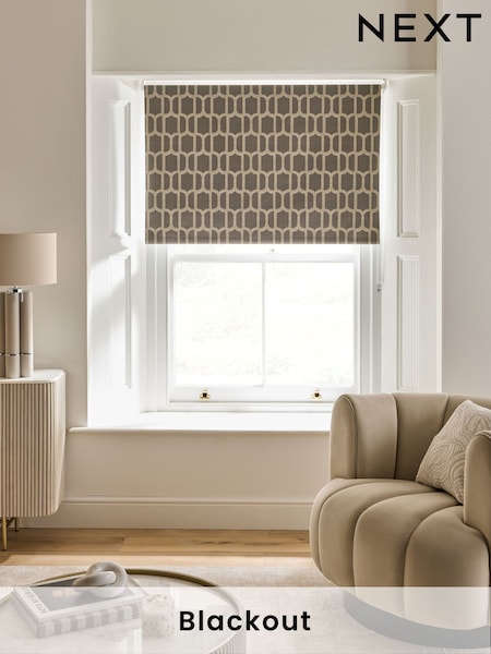 Bronze Geometric Print Ready Made Blackout Roller Blind (F02507) | €23.50 - €61