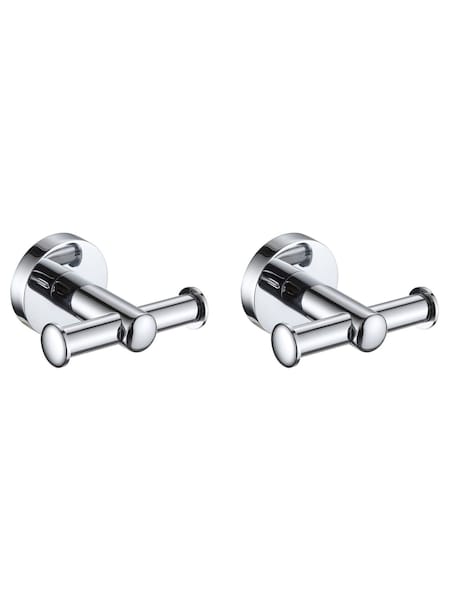 Showerdrape Set of 2 Silver Modernity Wall Mounted Robe Hooks (F02548) | BGN 81