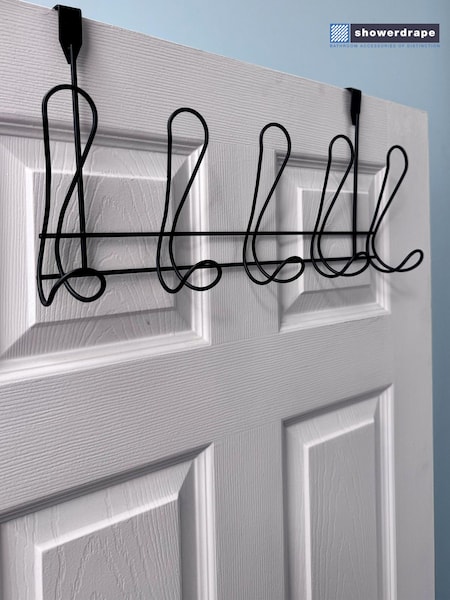 Showerdrape Black Lyrical Over Door Storage Hooks (F02559) | 79 QAR