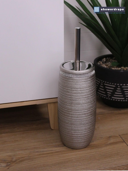 Showerdrape Silver Pzazz Diamante Toilet Brush and Holder (F02564) | R$ 335