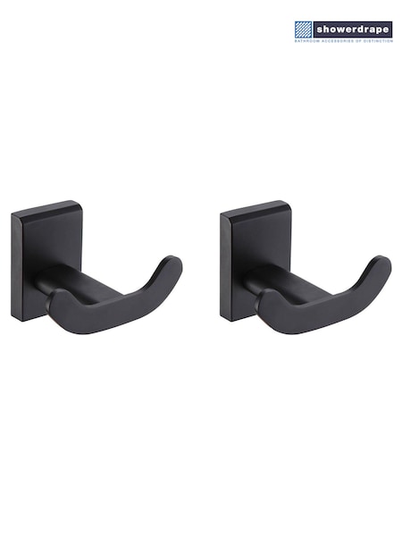 Showerdrape Set of 2 Black Unity Wall Mounted Robe Hooks (F02583) | BGN 90