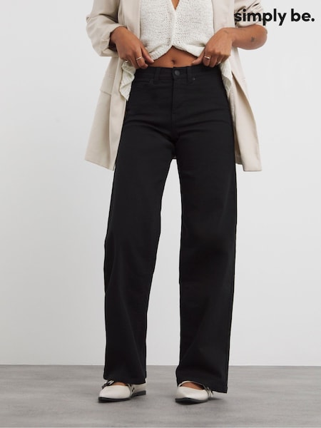 Simply Be Black 24/7 Wide Leg Jeans (F02601) | €40