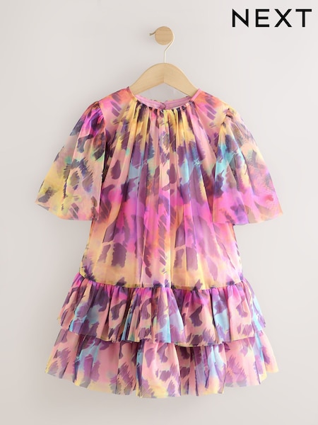 Rainbow Animal Tiered Mesh Dress (3-16yrs) (F02708) | AED122 - AED152