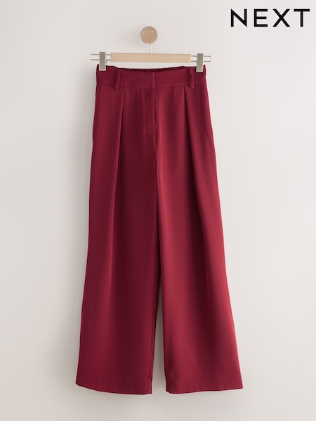 Red Elastic Back Wide Leg Trousers (F02749) | €41