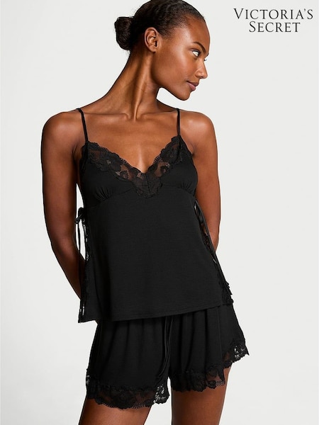 Victoria's Secret Black Modal Rib Lace Cami Set (F02756) | €52