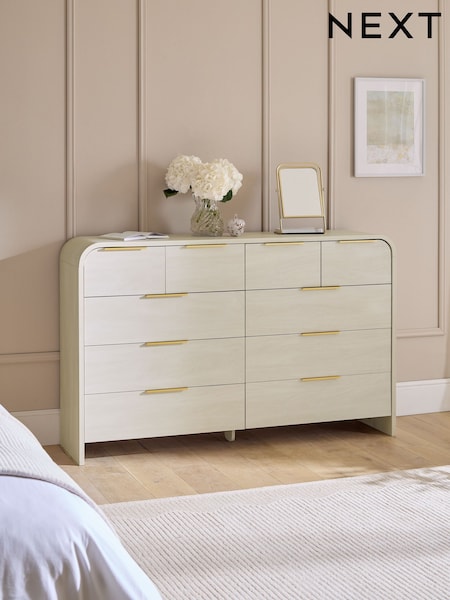 Light Natural Mia Oak Effect 10 Drawer Chest of Drawers (F02800) | €800