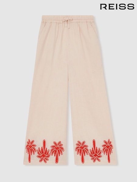 Reiss Cate Palm Embroidery Trousers (F02824) | ‏418 د.إ.‏