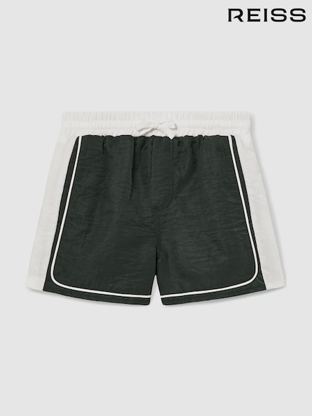 Reiss Green/White Cano Colour-Block Piped Swim Shorts (F02834) | €46