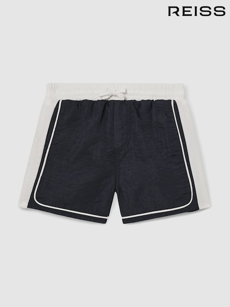 Reiss Navy/White Cano Teen Colourblock Piped Swim Shorts (F02838) | €46