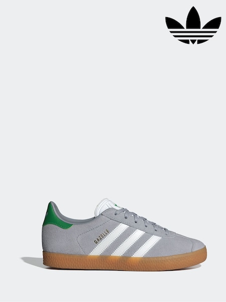 adidas Originals Grey Gazelle Lace Junior Trainers (F02855) | €73