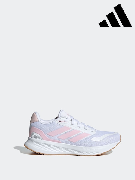 adidas White/Pink Runfalcon 5 Lace Running Junior Trainers (F02857) | €44