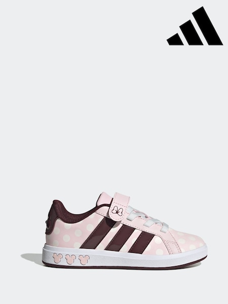 adidas Pink Disney Minnie Mouse Grand Court Elastic Lace Kids Trainers (F02866) | R$ 325