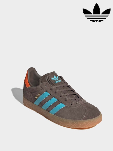 adidas Originals Brown Gazelle Lace Junior Trainers (F02877) | €73