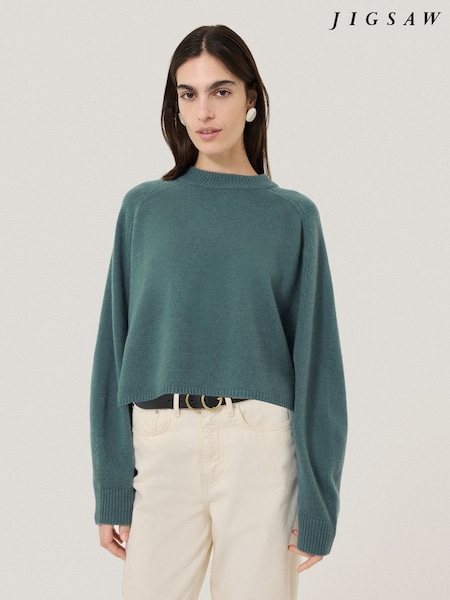 Jigsaw Blue Wool Cashmere Poncho Jumper (F02908) | €79