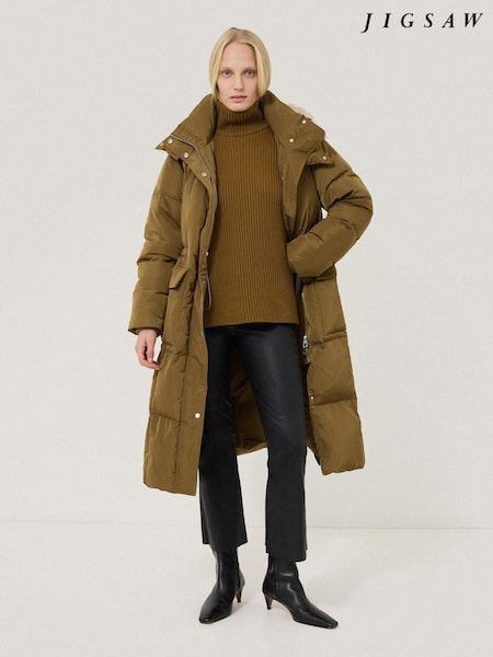 Jigsaw Cream Relaxed Longline Puffer Coat (F02909) | ₪2,007