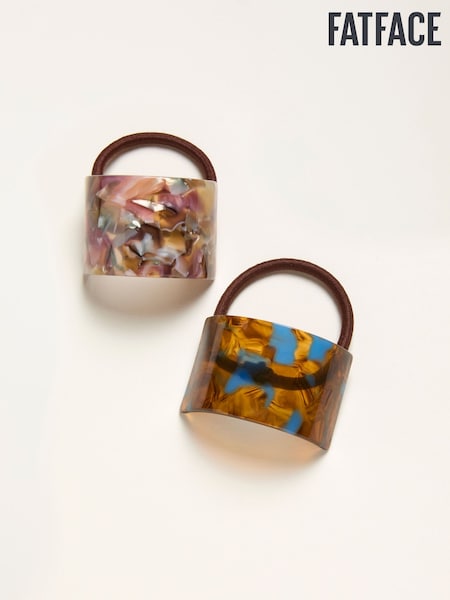FatFace Multi 2 Pack Resin Cuff Hair Ties (F02966) | AED61