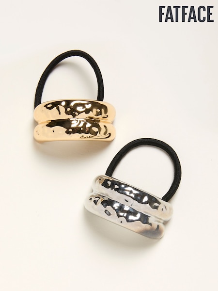 FatFace Multi 2 Pack Hammered Cuff Hair Ties (F02980) | €17