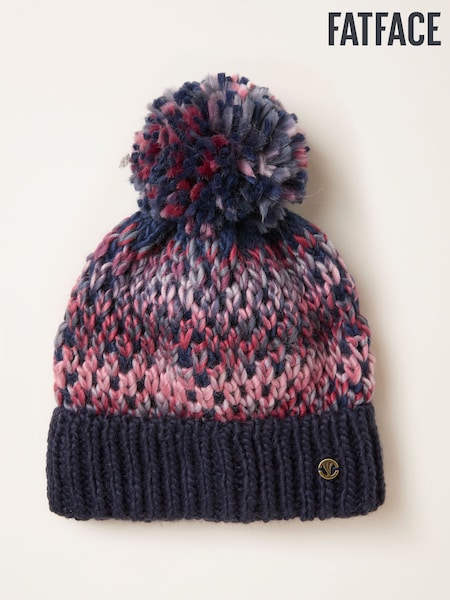 FatFace Navy Spacedye Bobble Hat (F03005) | €33