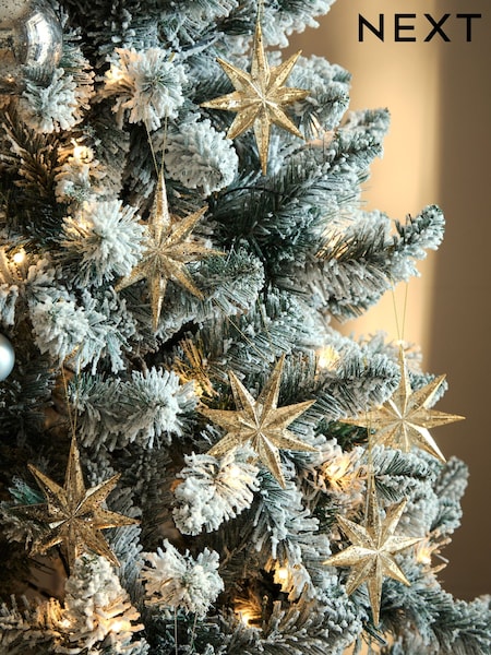 6 Pack Gold Star Christmas Baubles (F03038) | €11