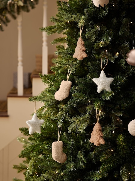 6 Pack Natural Shaped Borg Christmas Baubles (F03050) | €16