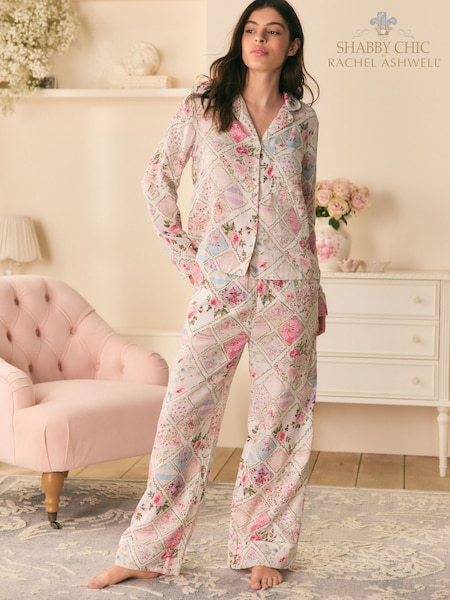 Shabby Chic by Rachel Ashwell® Multi Patchwork Print Button Through Double Cloth Pyjamas (F03069) | R$ 555