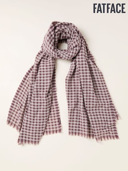 FatFace Plum Purple Gingham Scarf (F03074) | 146 QAR