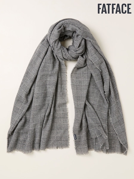 FatFace Black Tweed Scarf (F03085) | AED172