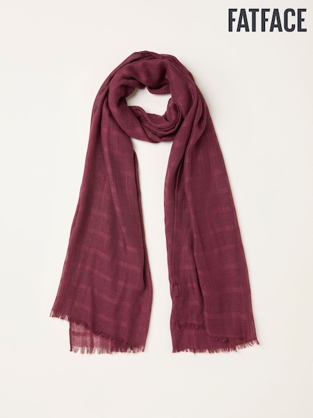 FatFace Burgundy Red Textured Lightweight Scarf (F03087) | €25.50