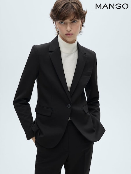Mango Black Fitted Suit Jacket (F03117) | €63