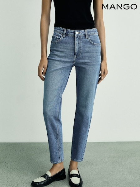 Mango Stone Washed Slim Mom Fit Comfort High Rise Jeans (F03119) | €51