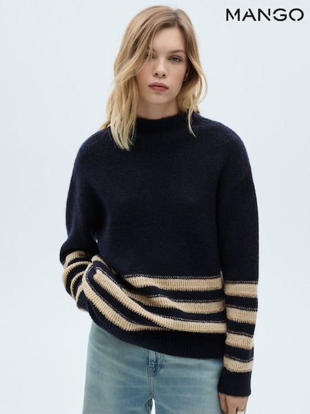 Mango Blue Capitan Stripe Knitted Jumper (F03131) | €27