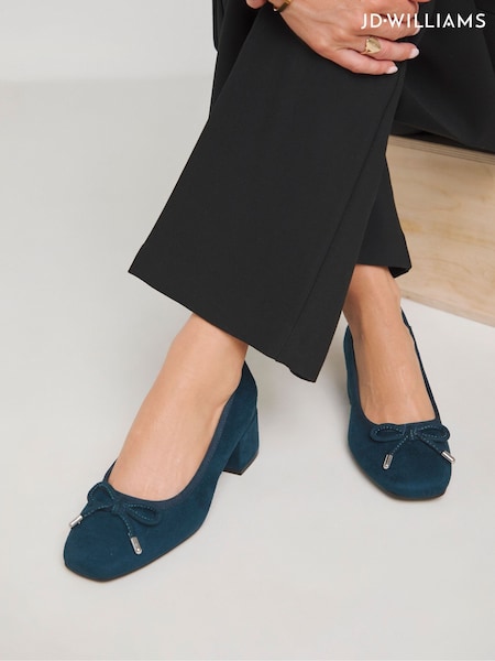 JD Williams Extra Wide Fit Low Block Heels Classic Ballerina Court Shoes (F03233) | € 43