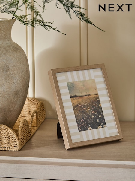 Neutral Stripe Mount Wooden Look Photo Frame (F03280) | €11