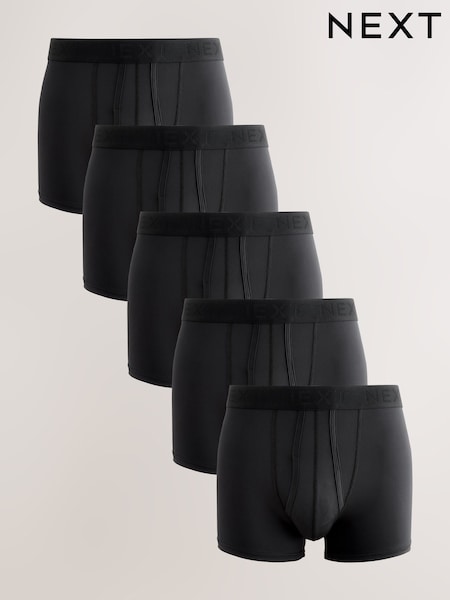 Black Motionflex 5 Pack A-Front Cotton Rich Boxers (F03293) | R$ 280