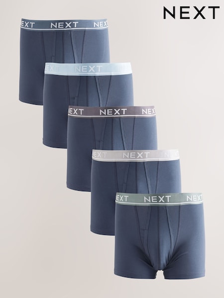 Blue Light Metallic Waistband A-Front Boxers 5 Pack (F03295) | €31