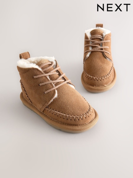 Tan Brown Warm Lined Suede Boots (F03324) | €32 - €37