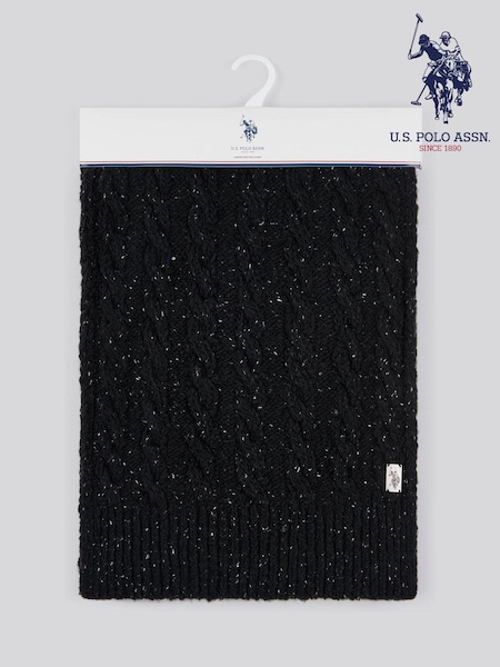 U.s. Polo Assn. Mens Cable Knit Winter Scarf (F03342) | ‏201‏₪