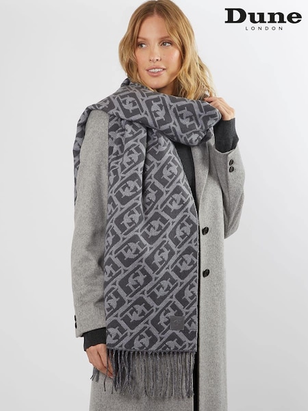 Серый - Dune London Luke Midweight Jacquard Scarf (F03354) | €39