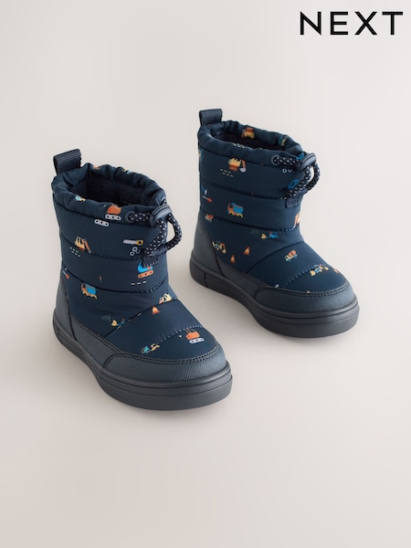 Blue Navy Transport Thermal Thinsulate™ Lined Quilted Water Resistant Boots (F03376) | €43 - €51