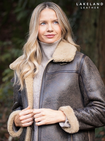 Lakeland Leather Cawfell Shearling Aviator Jacket (F03428) | 3,716 LEI