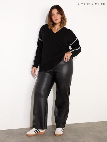 Live Unlimited Curve Faux Leather Elasticated Waist Trousers (F03486) | €59