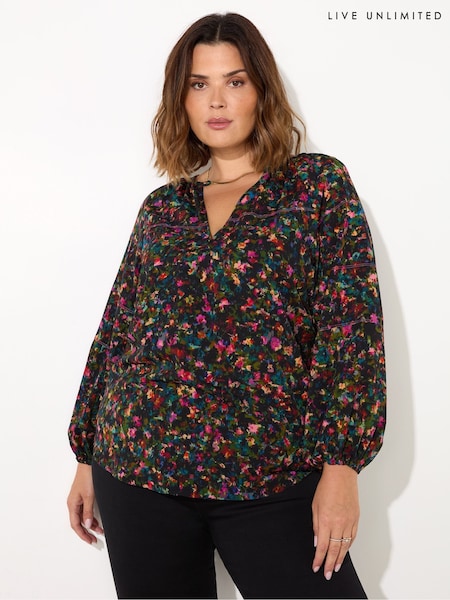 Live Unlimited Curve Multi Colour Ditsy Raglan Sleeve Blouse (F03493) | 54 €