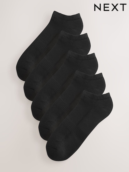 Black Cushioned Sole Sports Trainer Socks 5 Pack (F03505) | €13