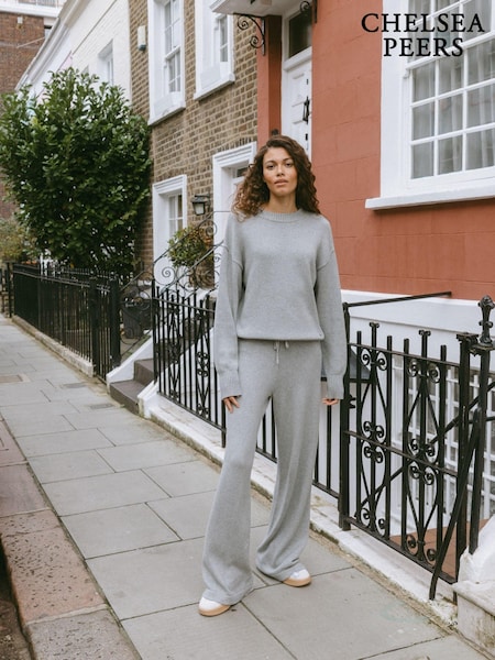 Chelsea Peers Grey Cashmere Blend Knitted Joggers (F03534) | €77